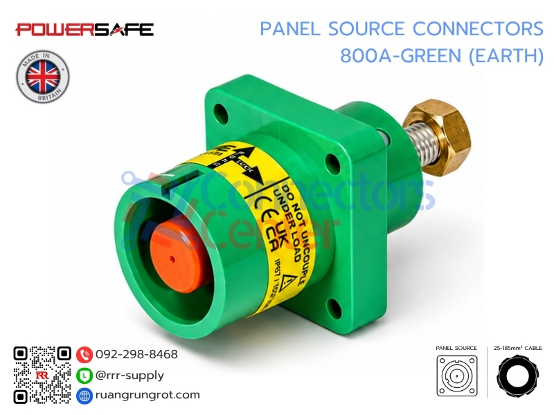 Panel Source Connector 800A-GREEN (Earth)