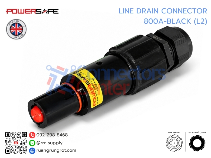 Line Drain Connector 800A-BLACK (L2)
