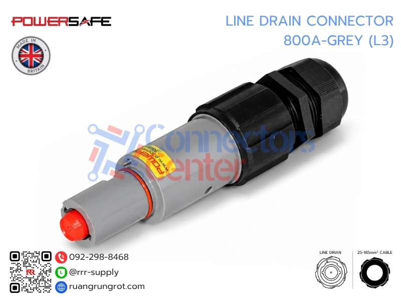 Line Drain Connector 800A-GREY (L3)