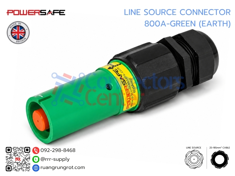 Line Source Connector 800A-GREEN (Earth)